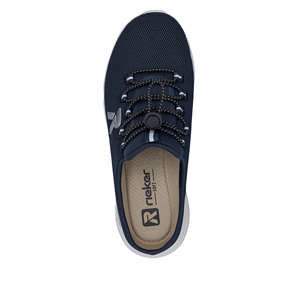 RIEKER Damen Sabot Slipper blau M8558-14 lose Einlage