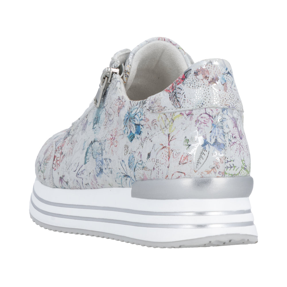 REMONTE Damen Sneaker grau bunt D1326-90 echt Leder