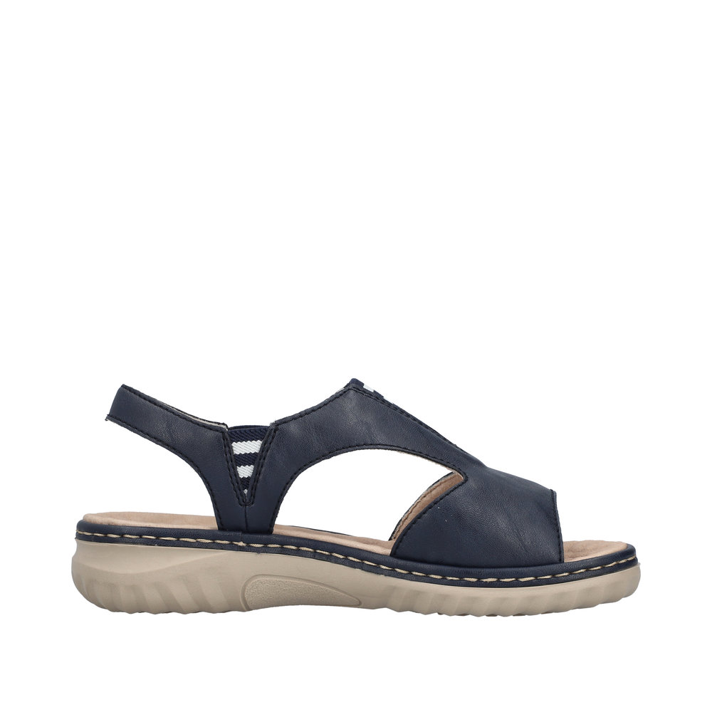 RIEKER Damen Sandale blau 60466-15 genopptes Fußbett