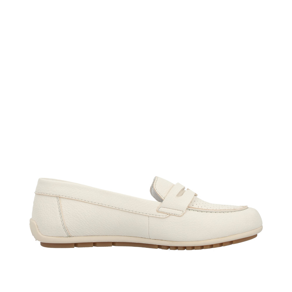 RIEKER Damen Loafer Mokassin creme weiß 43862-80