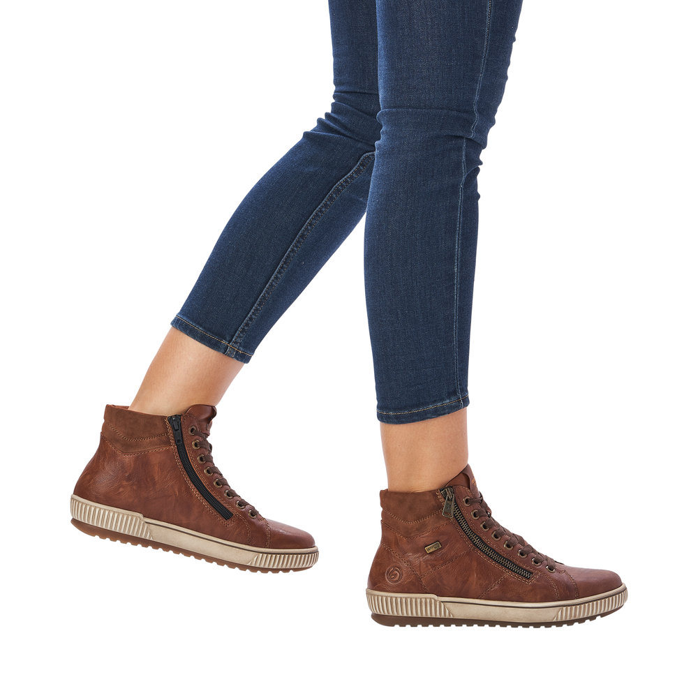 REMONTE Damen Stiefelette cognac braun D0772-22 mit TEX