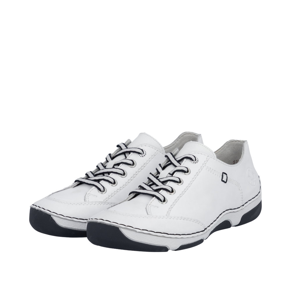 RIEKER Damen Schnürhalbschuh weiß 55901-80 Leder