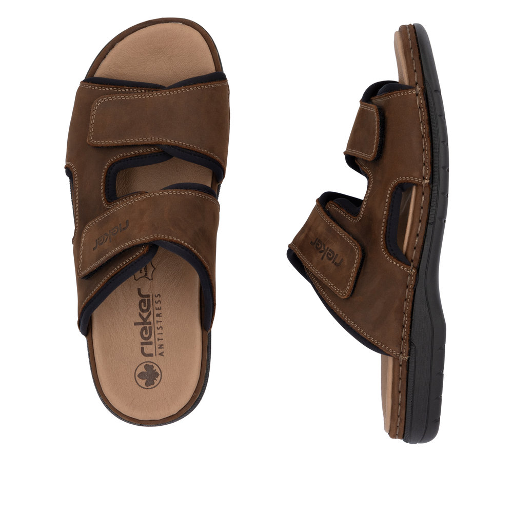 RIEKER Herren Pantolette braun 25559-25 echt Leder
