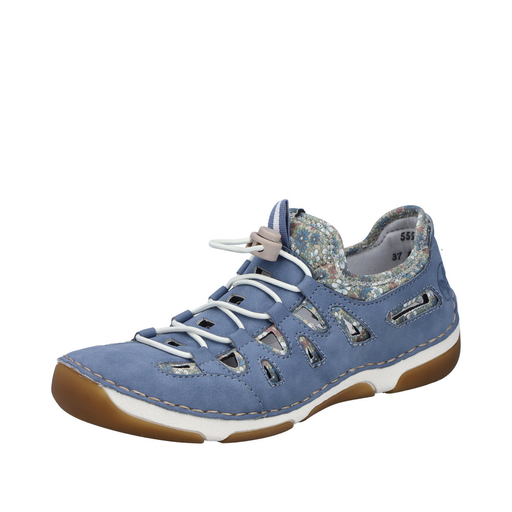 RIEKER Damen Sneaker Slipper blau 55956-10 luftig