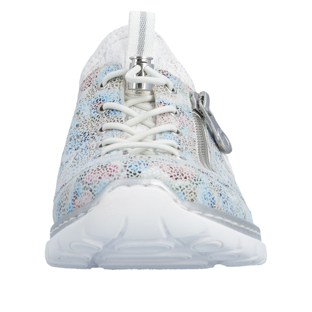 RIEKER Damen Sneaker Slipper weiß bunt L3252-91 Gummizug