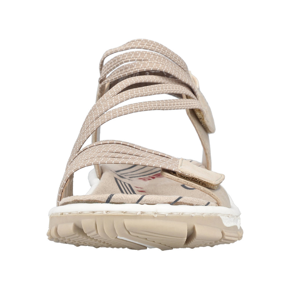 RIEKER Damen Sandale Trekking beige 68871-62 griffige Sohle