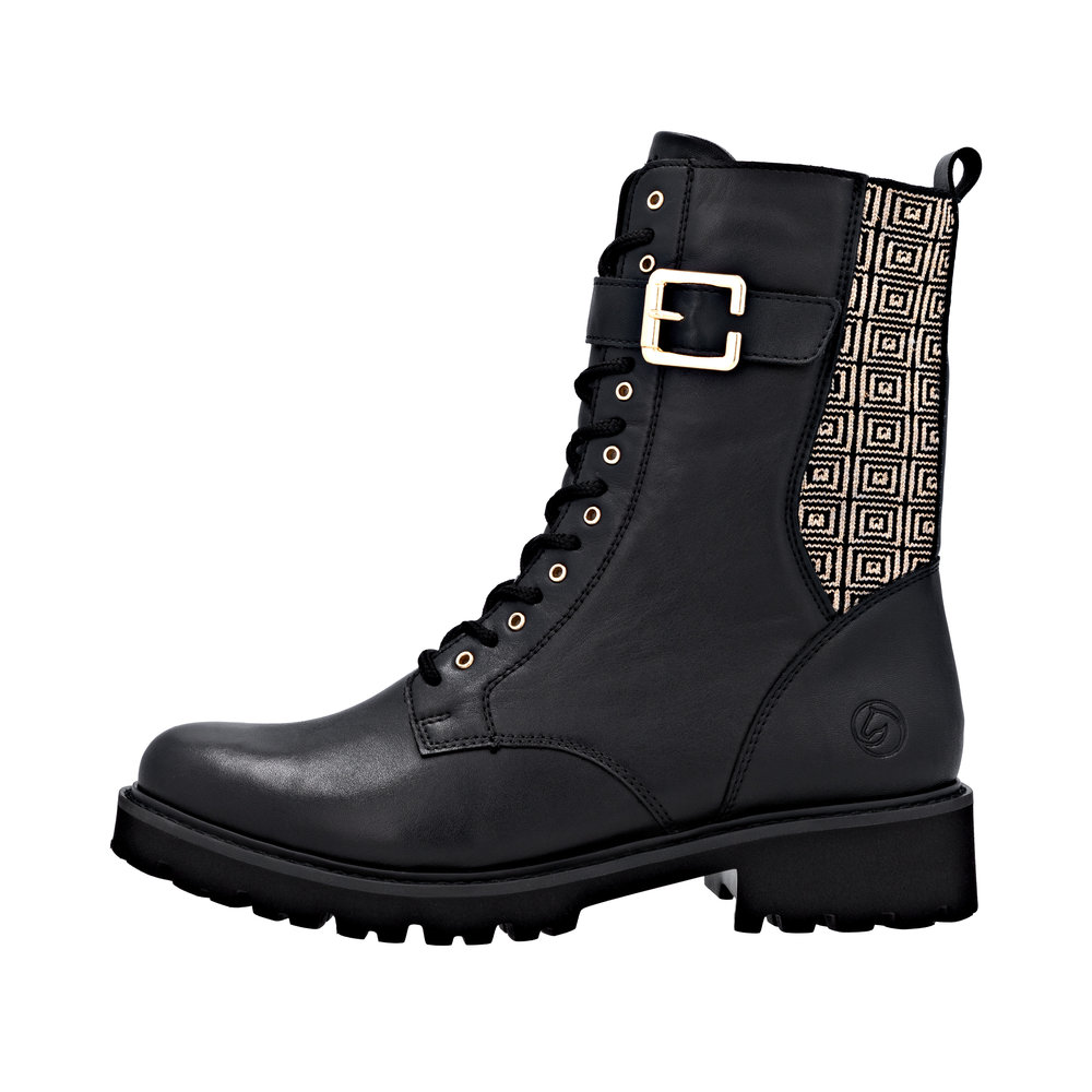 REMONTE Damen Boots Stiefelette schwarz D8658-03 mit Stretch