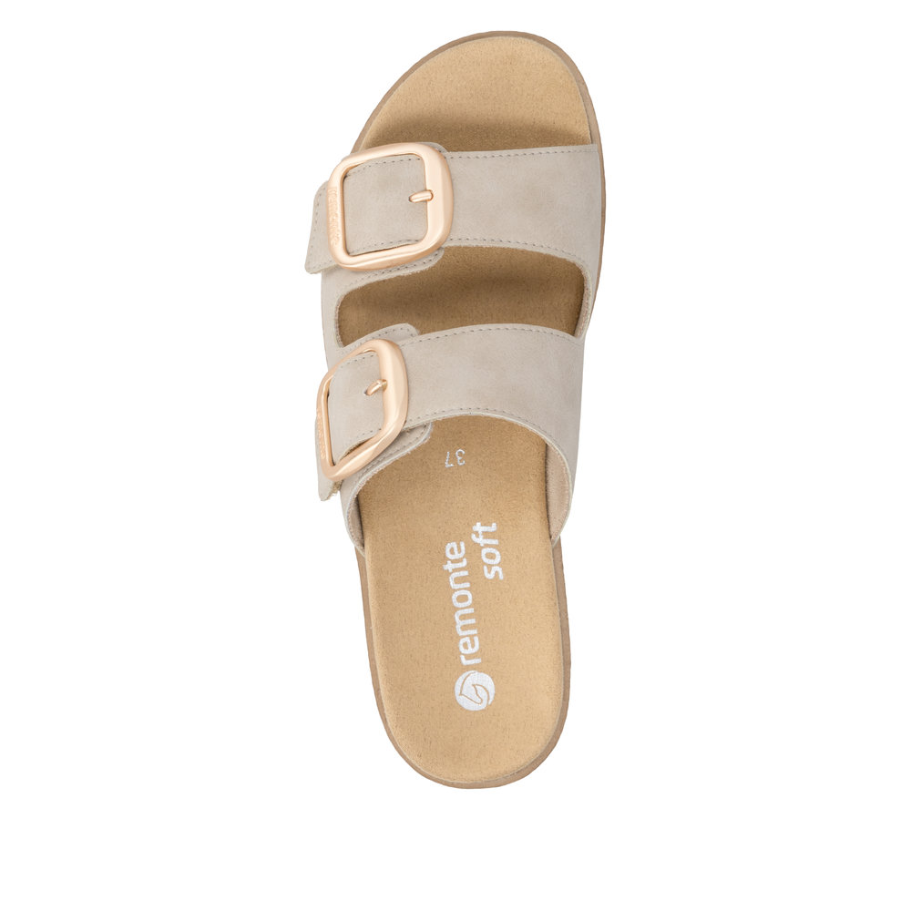 REMONTE Damen Pantolette beige D0Q66-62 lose Einlage
