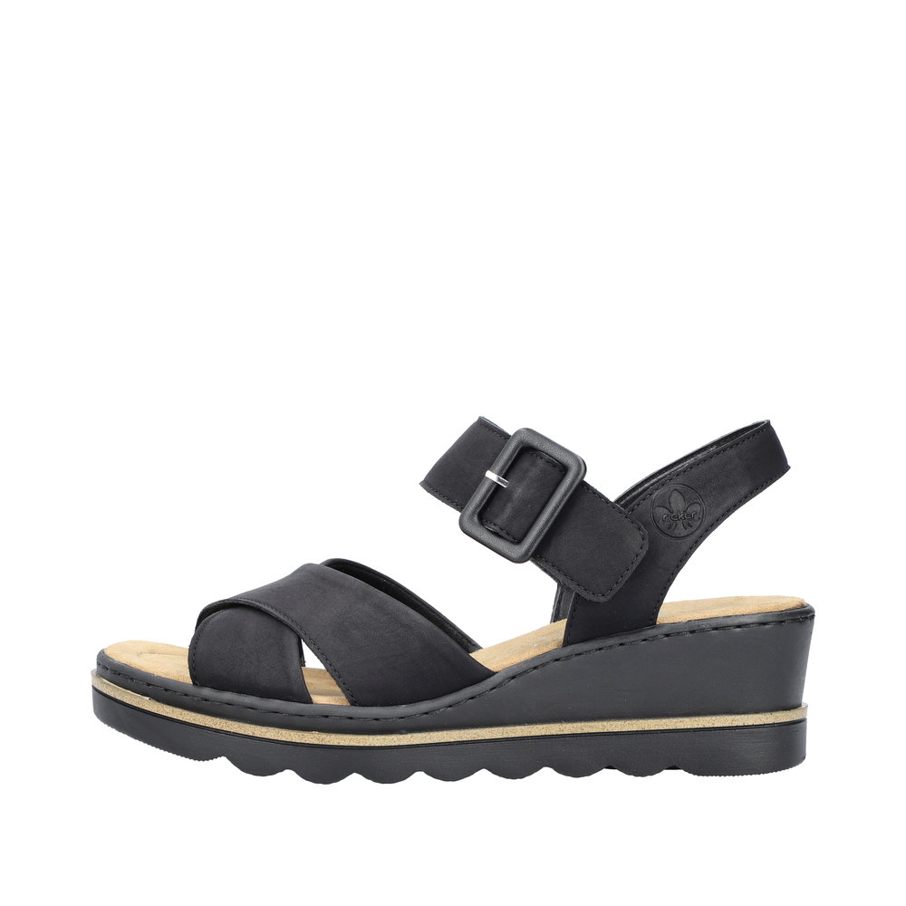 RIEKER Damen Sandalette schwarz 67463-00