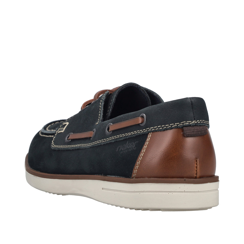 RIEKER Herren Halbschuh blau B2345-14 Bootsschuh