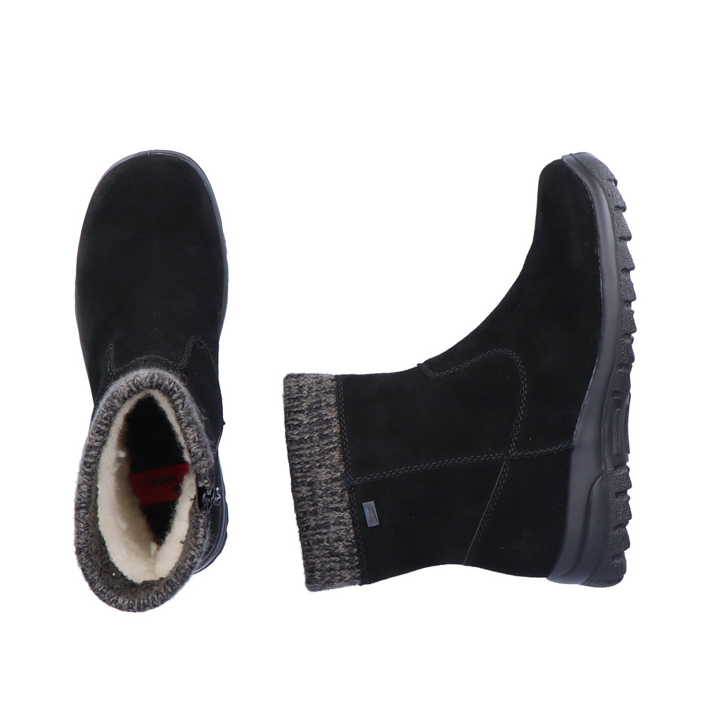 RIEKER Damen Stiefelette schwarz L7165-00 echt Leder