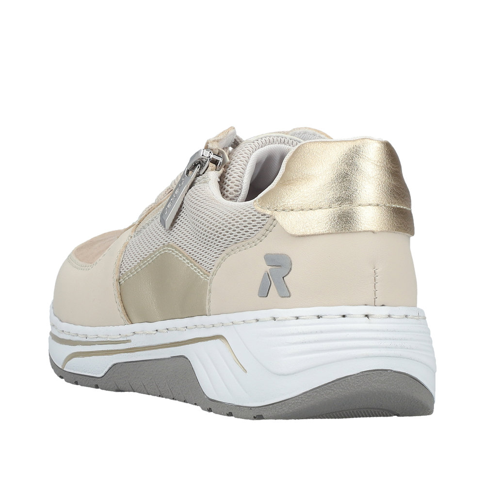 RIEKER Damen Sneaker beige 53101-60 mit Reißverschluss