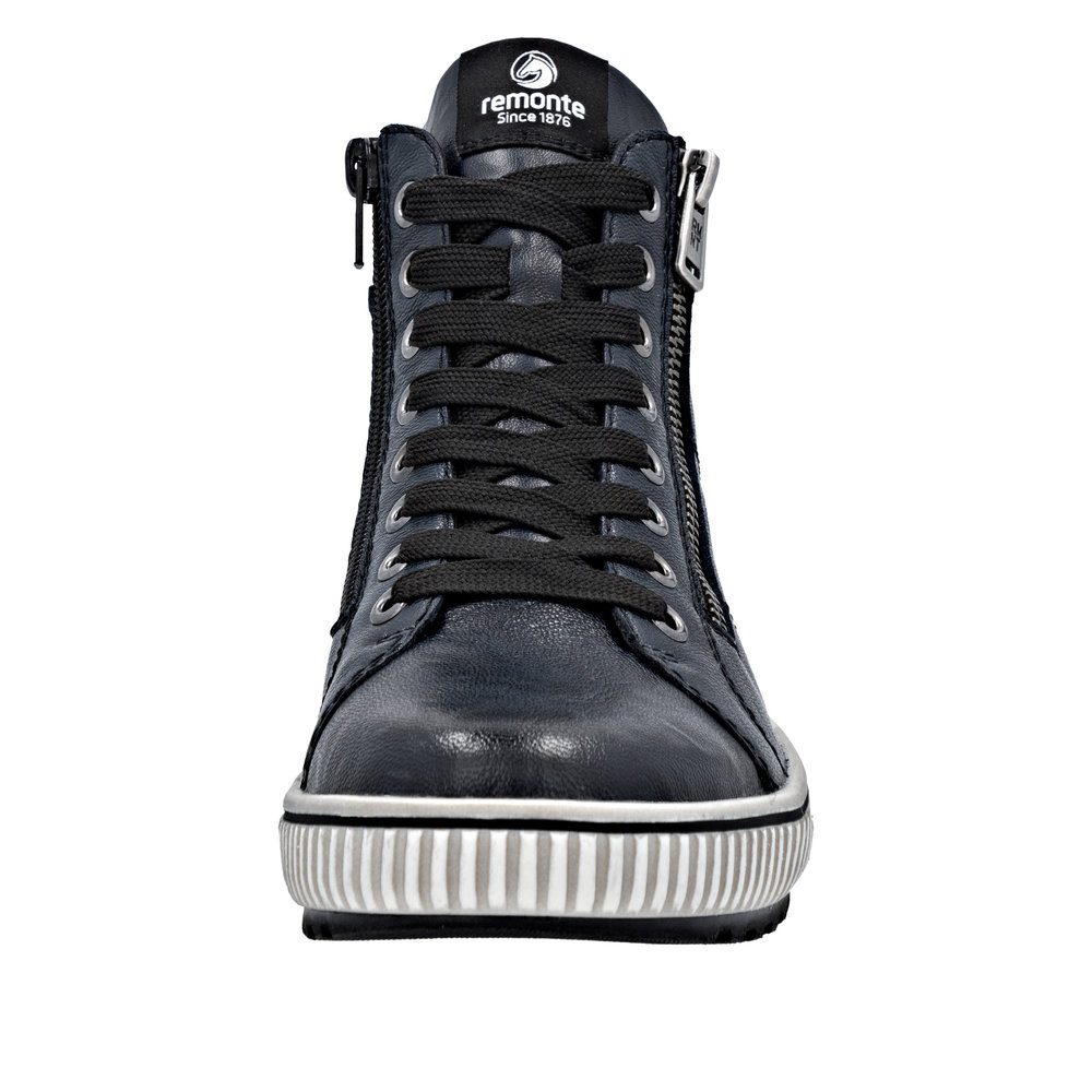 REMONTE Damen Stiefelette Marine Blau D0772-15 Leder und TEX