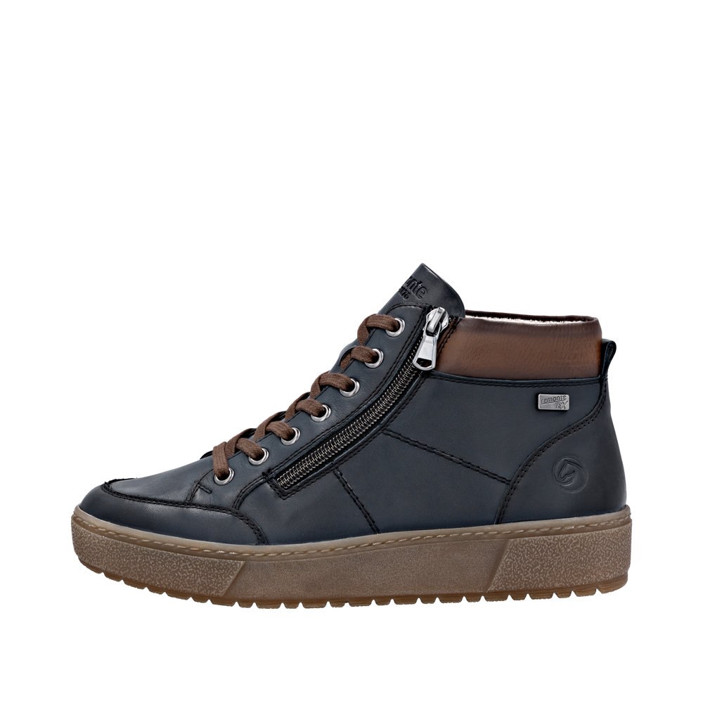 REMONTE Damen Stiefelette blau braun D2T70-14 echt Leder REMONTE Damen Stiefelette blau braun D2T70-14 echt Leder