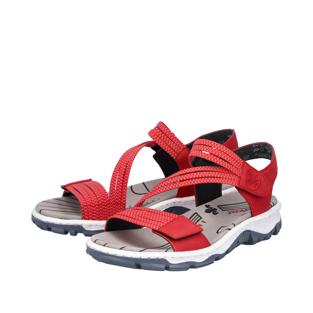 RIEKER Damen Sandalette Trekking rot 68871-33 Gummizug