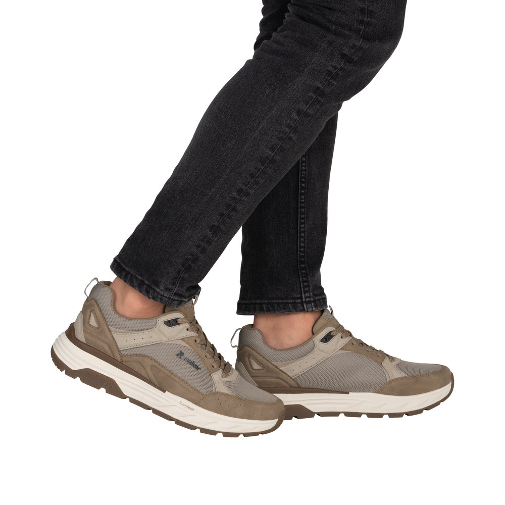 RIEKER Herren Sport Sneaker beige braun 06101-64 Gel-Einlage