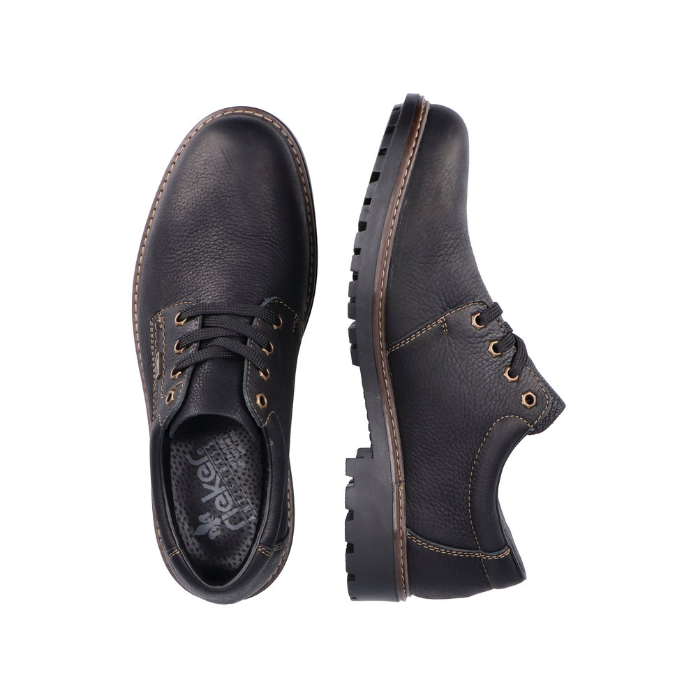 RIEKER Herren Halbschuh schwarz B4610-00 Leder und TEX
