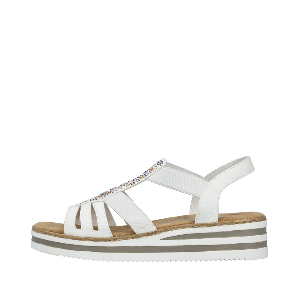 RIEKER Damen Sandale weiß V0240-80 Gummizug RIEKER Damen Sandale weiß V0240-80 Gummizug