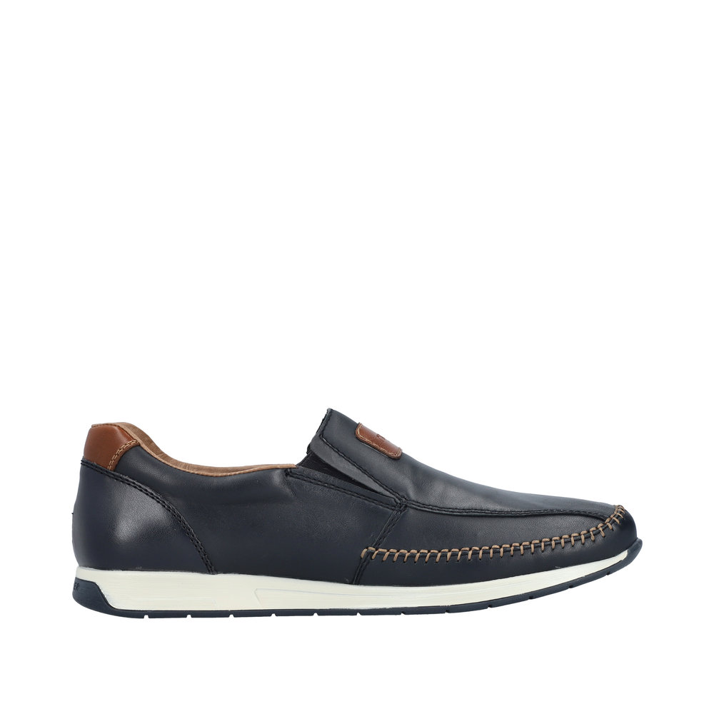 RIEKER Herren Slipper blau 11962-14 echt Leder
