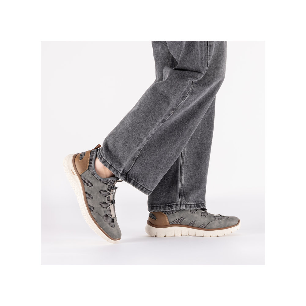 RIEKER Herren Sneaker Slipper grau B6678-45 extra leicht & luftig