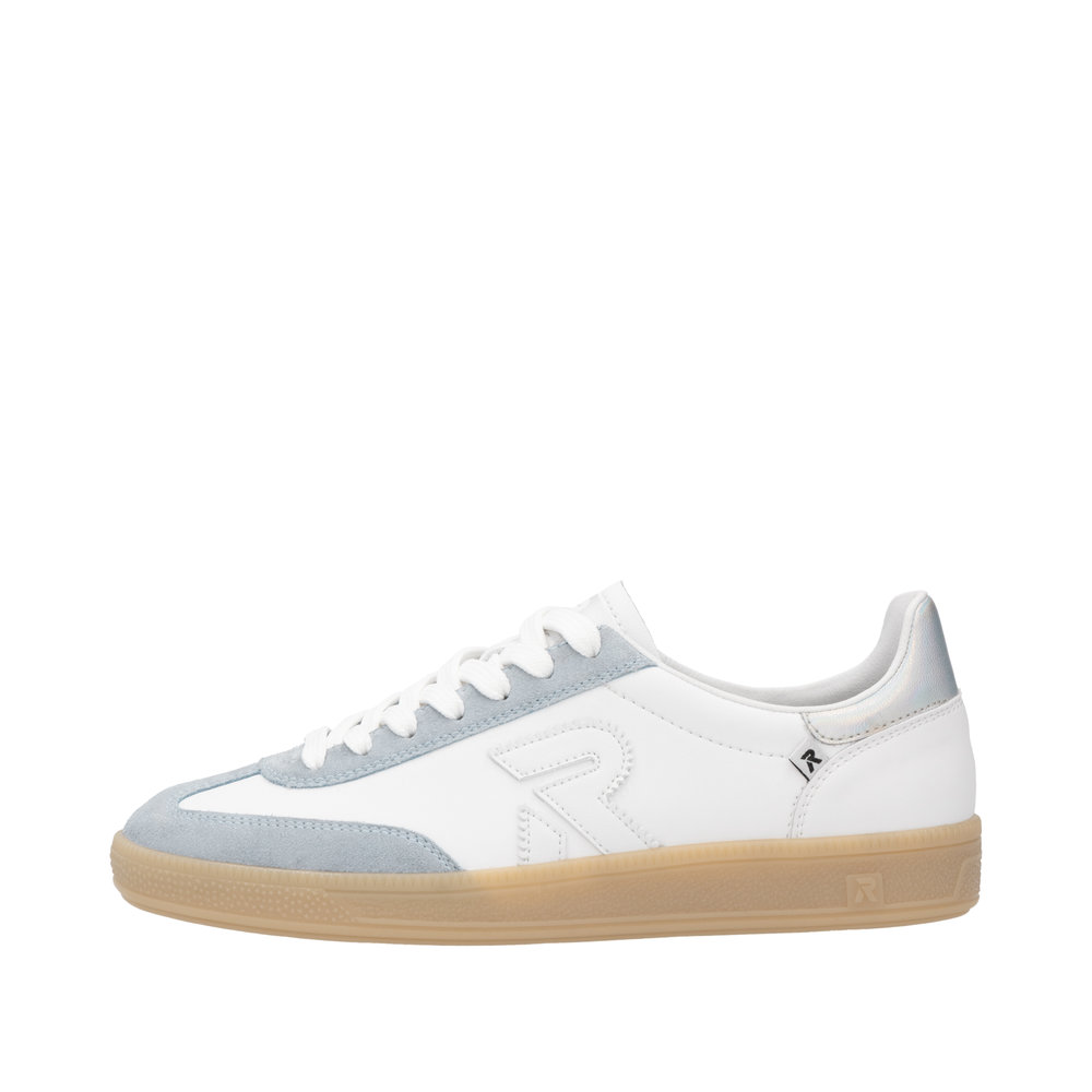 RIEKER Damen Retro Sneaker weiß hellblau W2200-84 RIEKER Damen Retro Sneaker weiß hellblau W2200-84