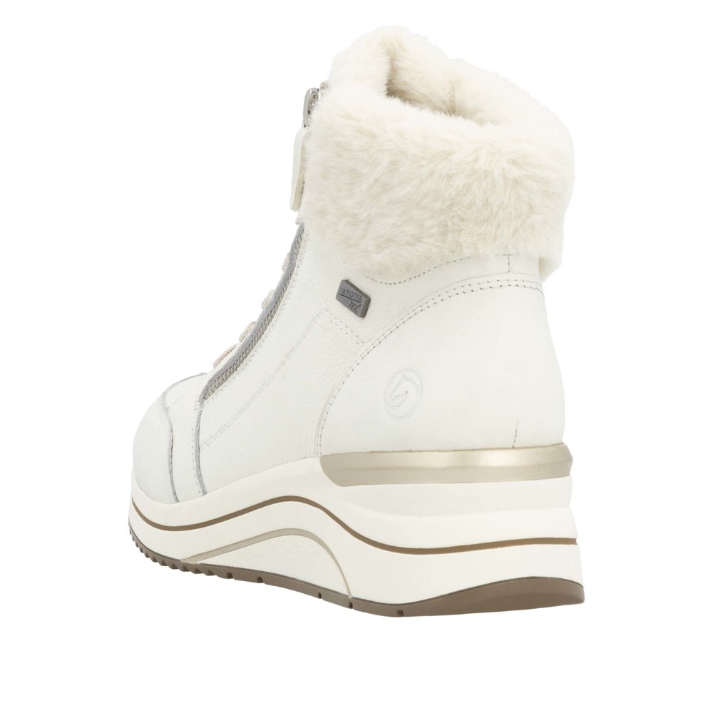 REMONTE Damen Boots Stiefelette Wollweiß D0T77-80 echt Leder