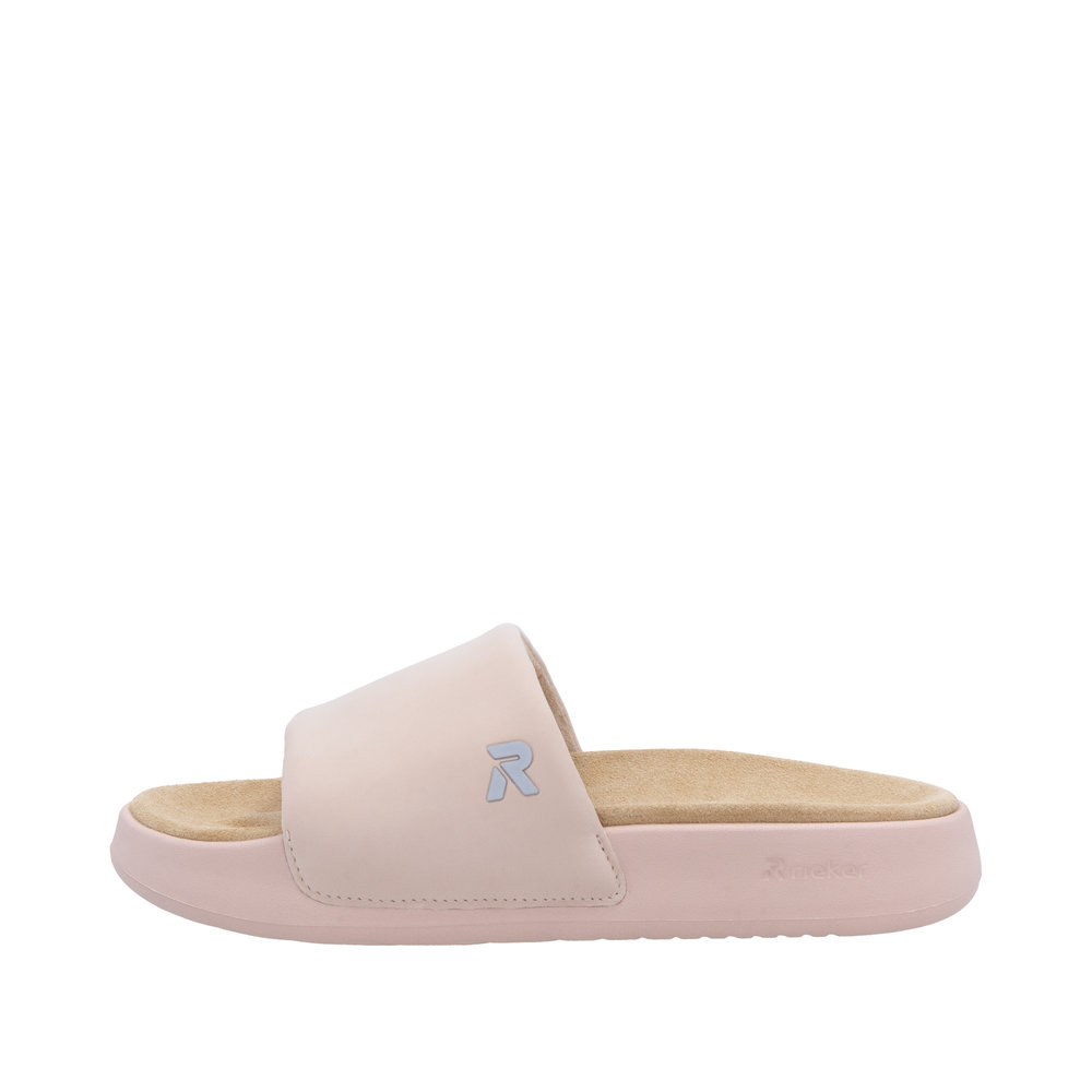 RIEKER Damen Pantolette rosa W3250-31 mit Lederfußbett