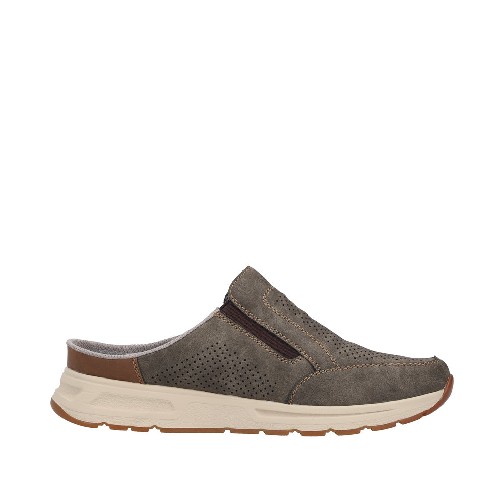 RIEKER Herren Clogs Sabot braun grau B0760-25 lose Einlage