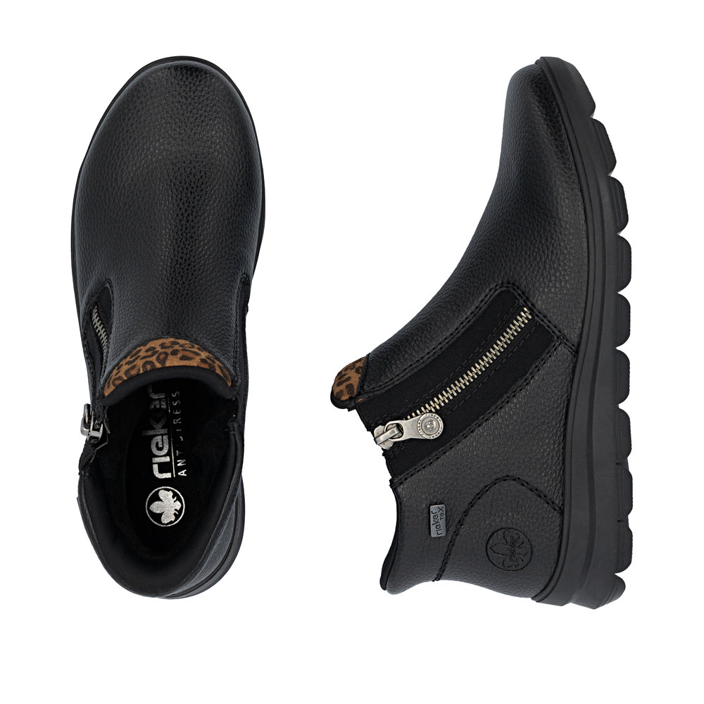 RIEKER Damen Stiefelette schwarz Z0059-00 mit Reißverschluss