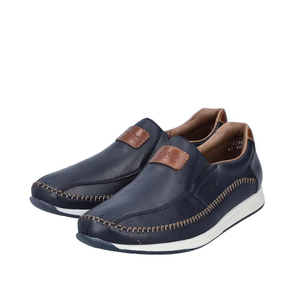 RIEKER Herren Slipper blau 11962-14 echt Leder RIEKER Herren Slipper blau 11962-14 echt Leder