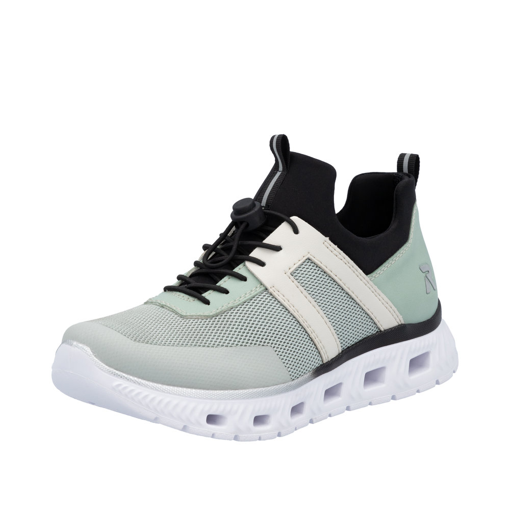 RIEKER Damen Sneaker Slipper grün M6061-52 leicht