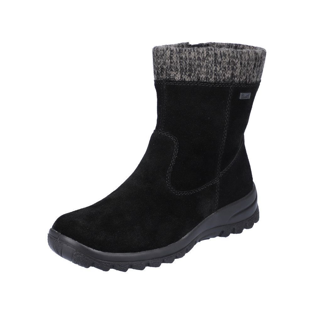 RIEKER Damen Stiefelette schwarz L7165-00 echt Leder