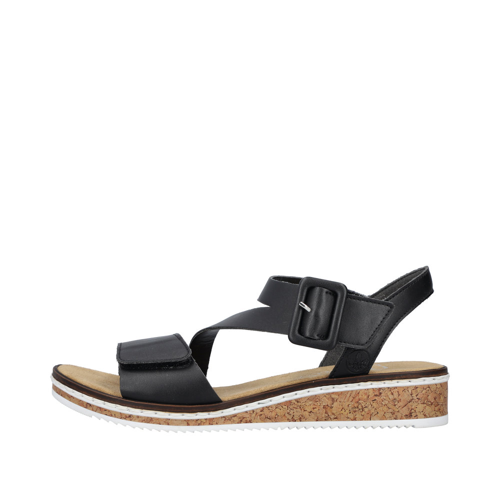 RIEKER Damen Sandale schwarz V3660-02 Leichtgewicht