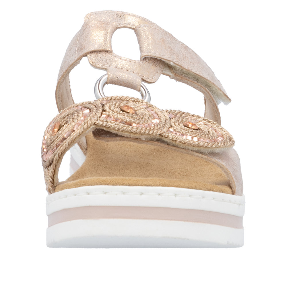 RIEKER Damen Pantolette gold rosegold V0200-90