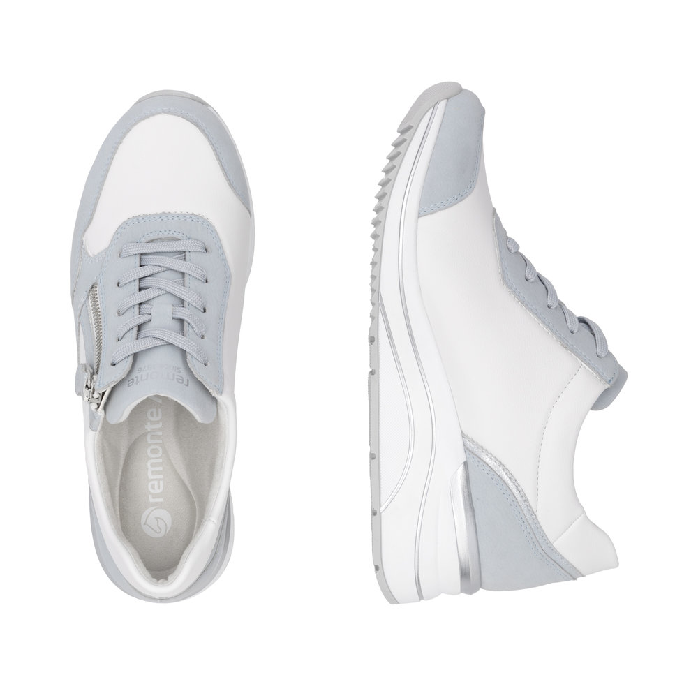 REMONTE Damen Sneaker weiß hellblau D0T01-12 vegan
