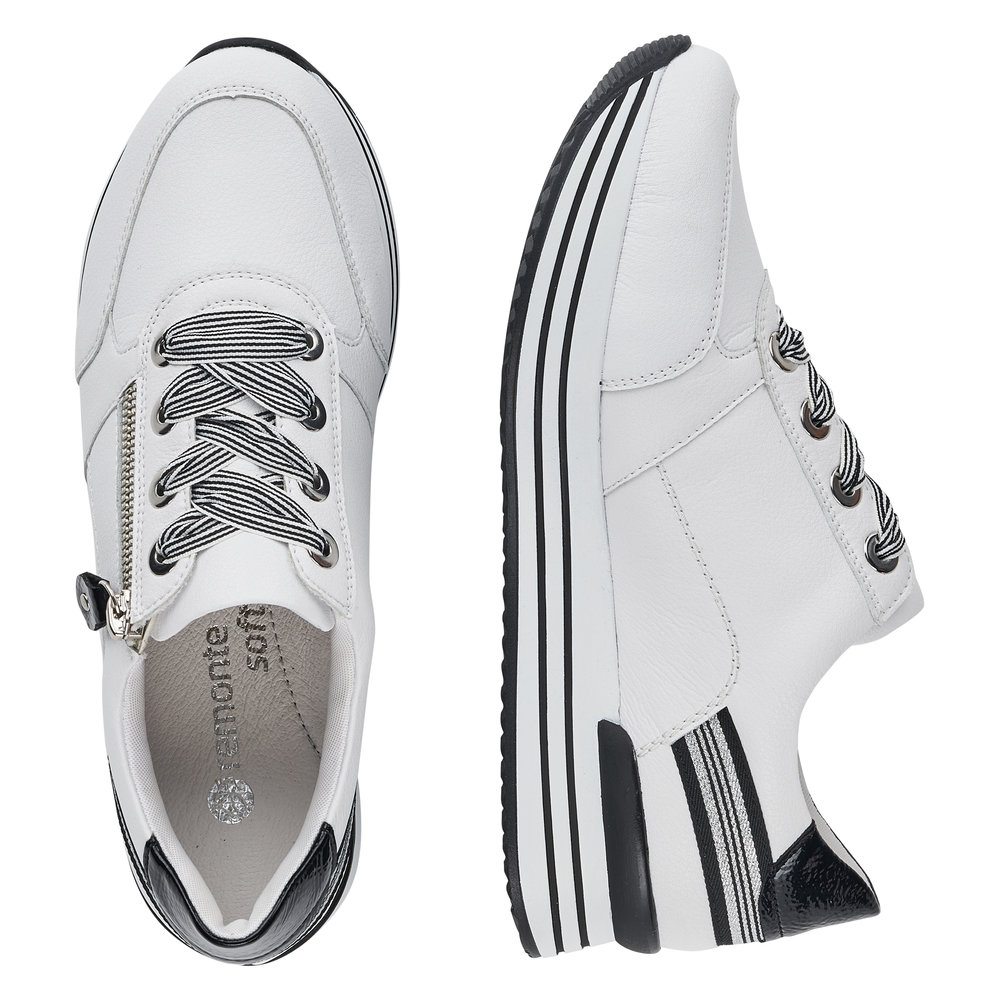 REMONTE Damen Sneaker weiß schwarz D1312-80
