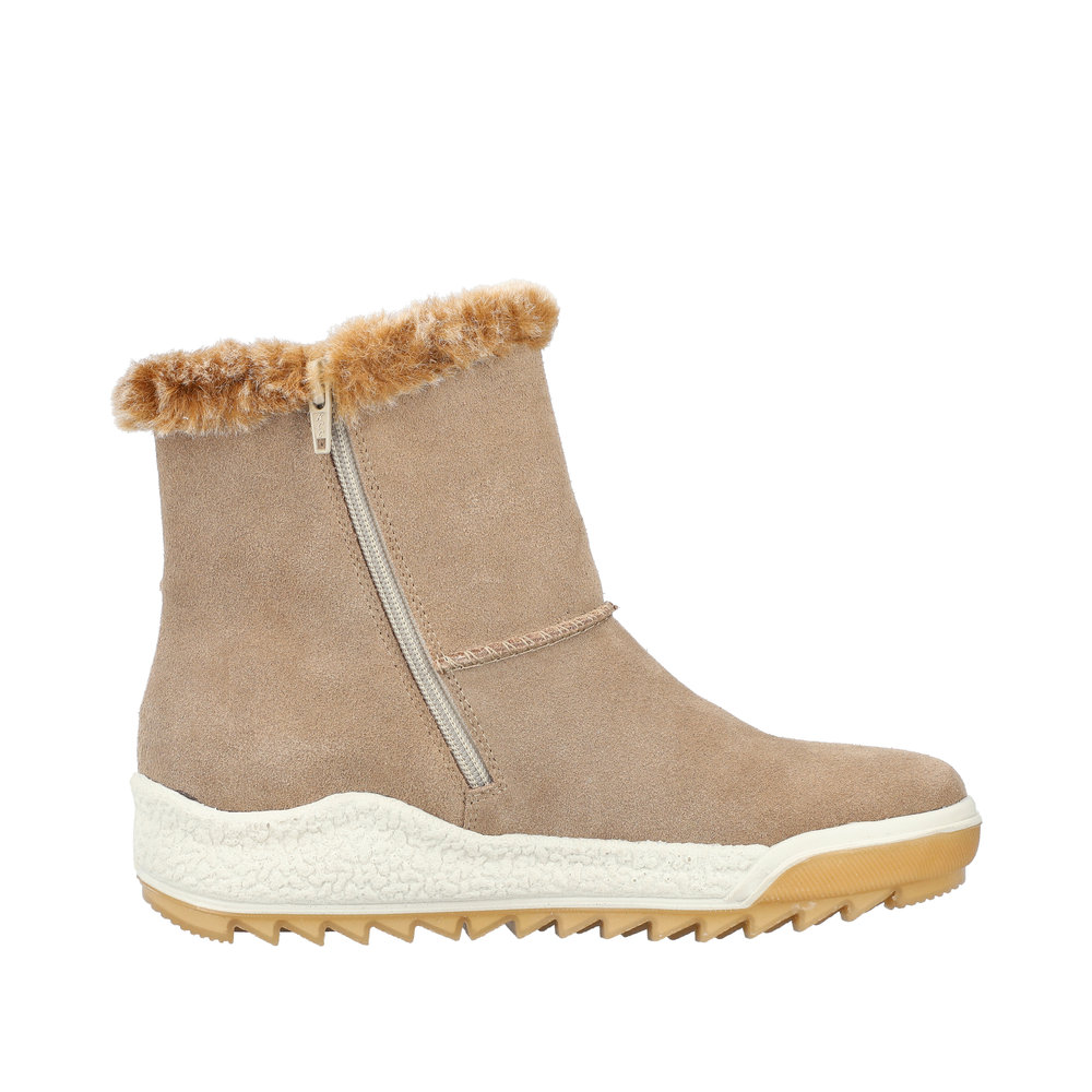 RIEKER Damen Stiefelette beige Y4780-64 Leder und Warmfutter