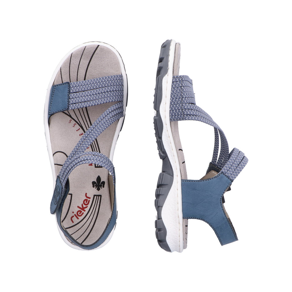 RIEKER Damen Sandalette Trekking blau 68871-14 Klettverschluss RIEKER Damen Sandalette Trekking blau 68871-14 Klettverschluss