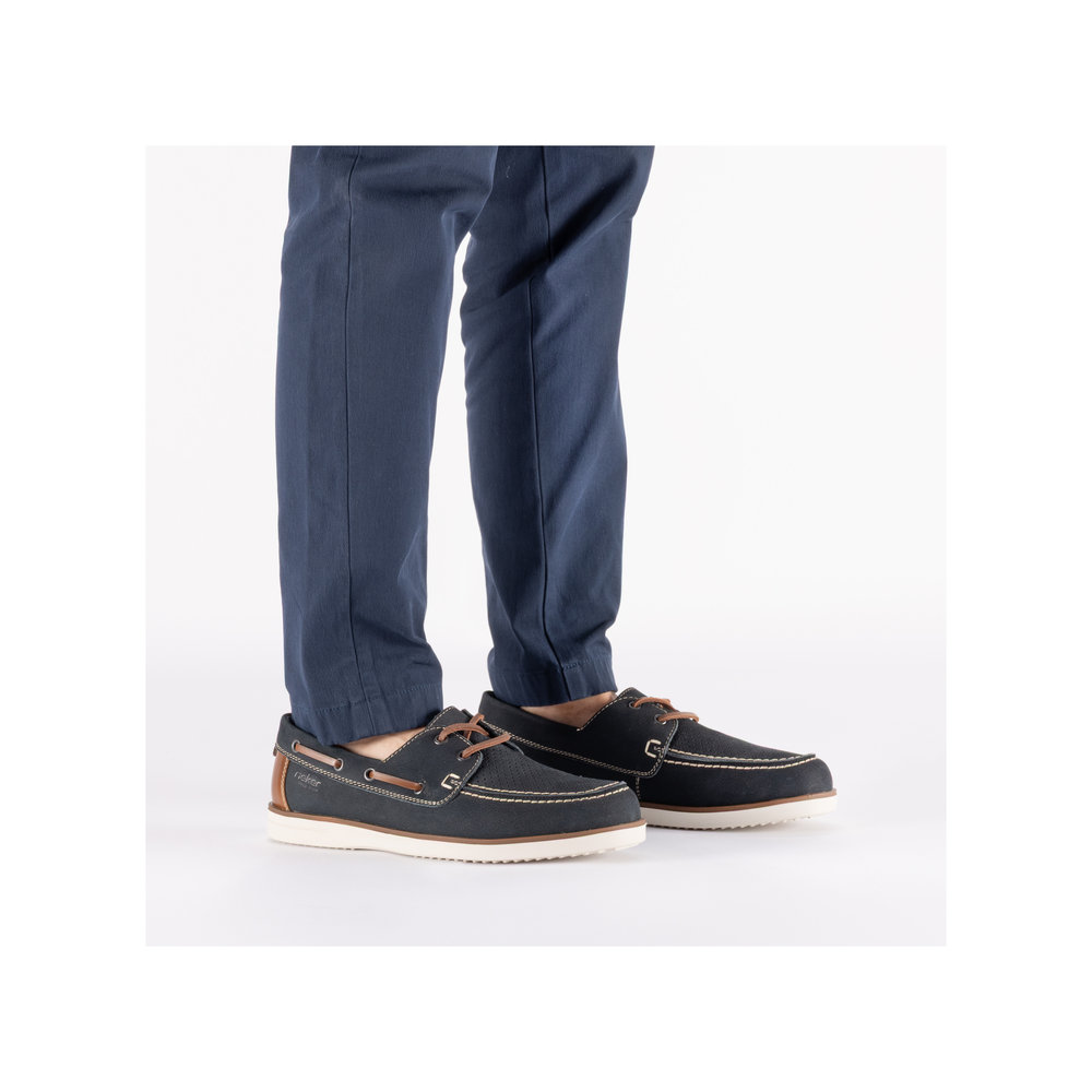 RIEKER Herren Halbschuh blau B2345-14 Bootsschuh