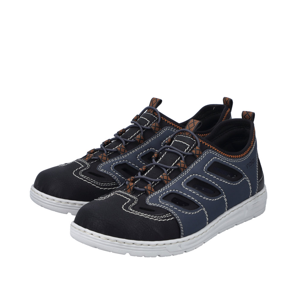 RIEKER Herren Sneaker Slipper blau 08665-14 luftig leicht