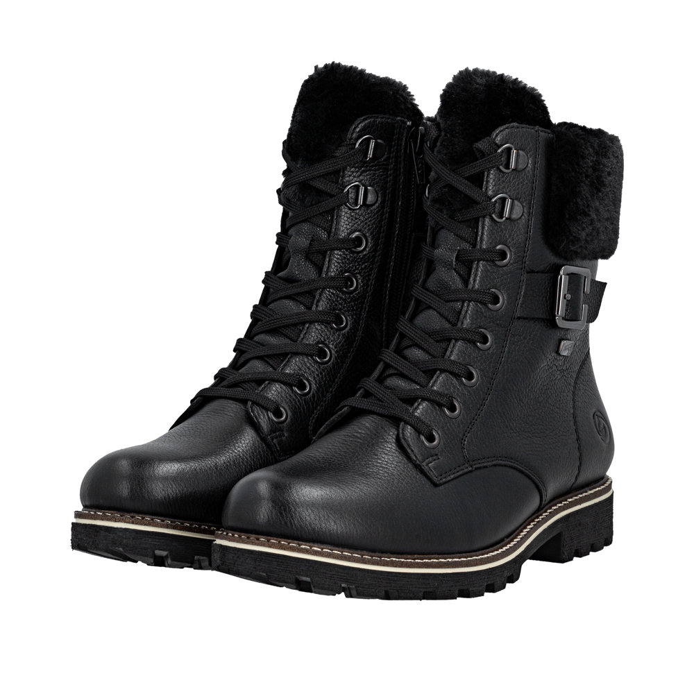 REMONTE Damen Boots Stiefelette schwarz D8481-00 mit Schurwolle