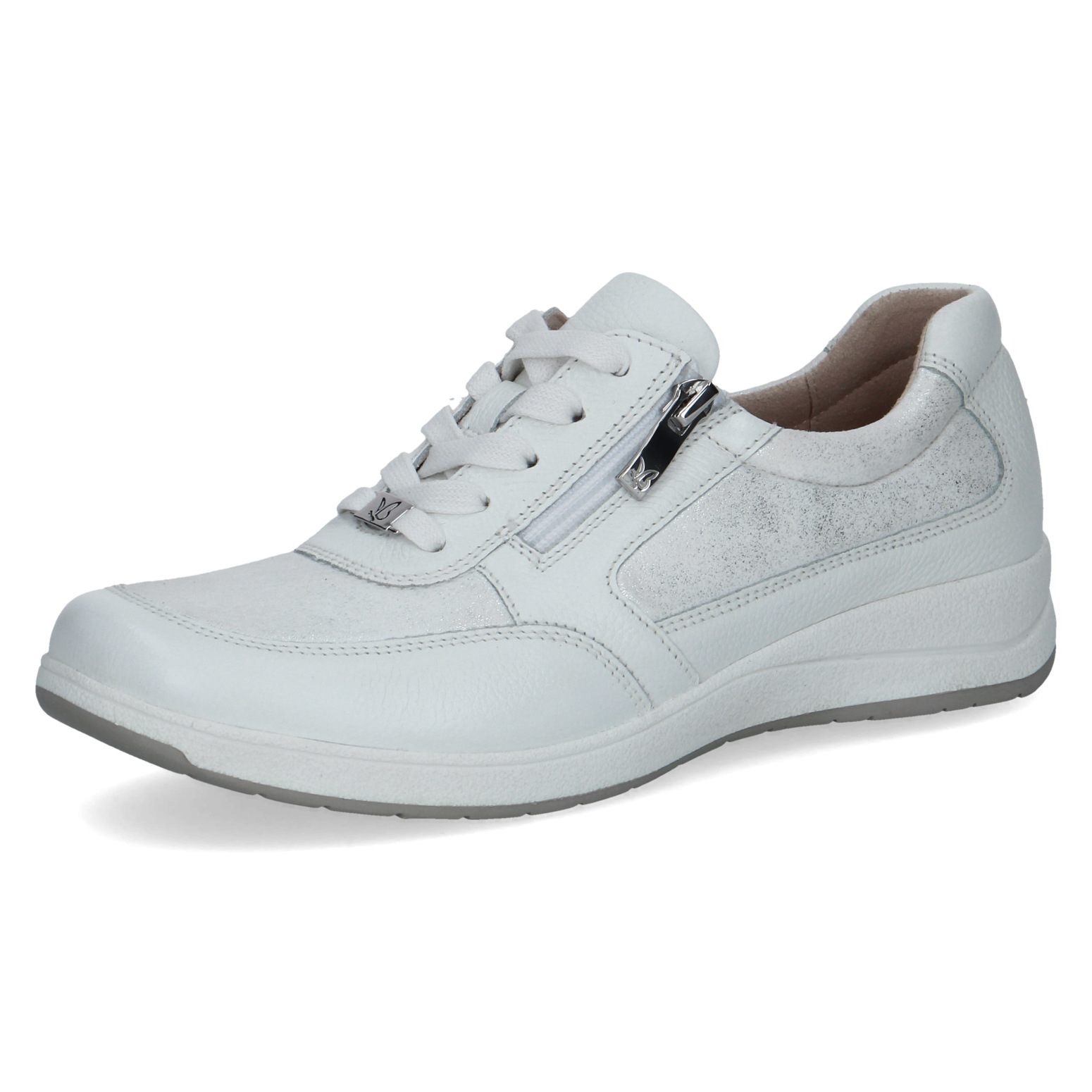 CAPRICE Damen Sneaker weiß silber 9-23723-44 183 Leder & Stretch