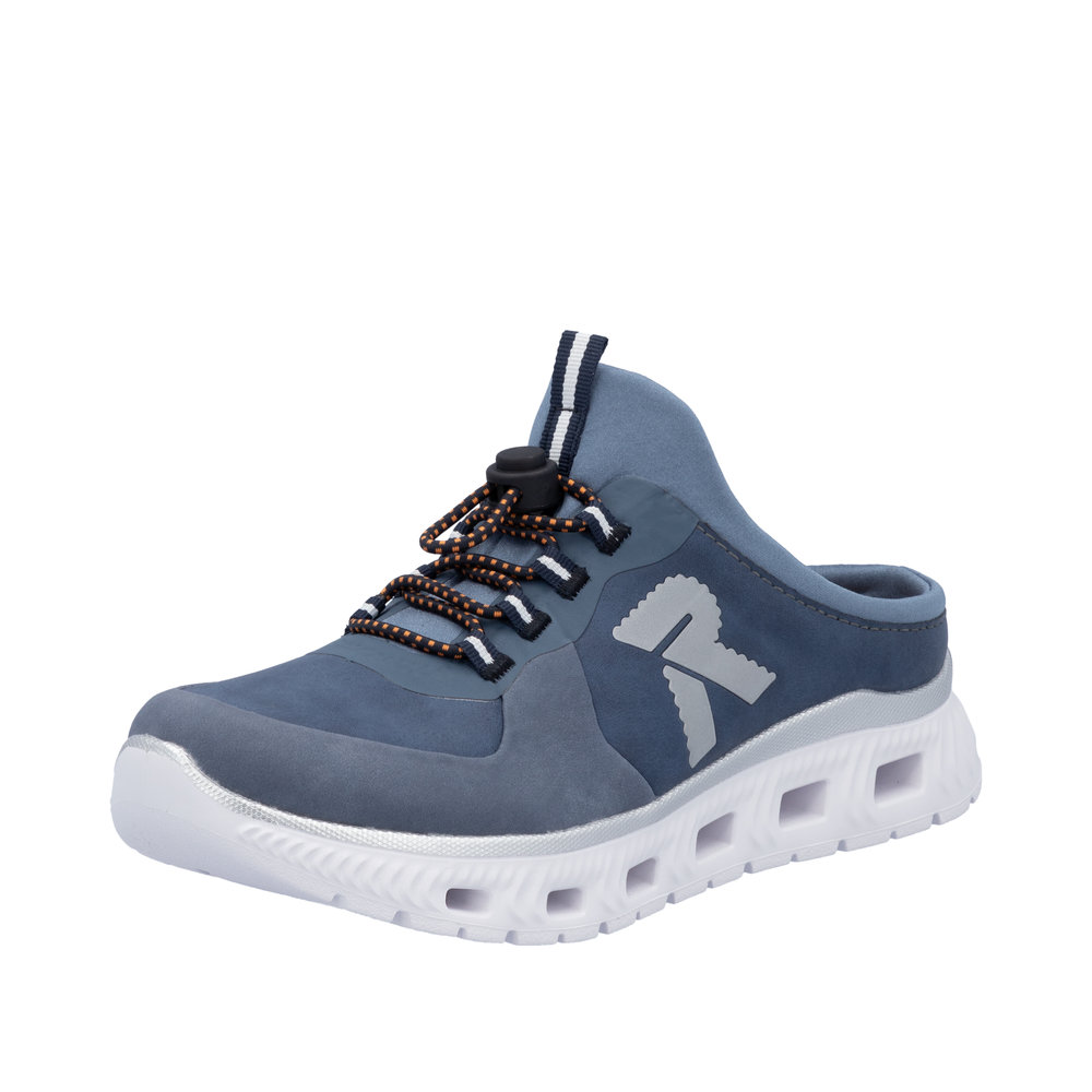 RIEKER Damen Sabot Slipper blau M6069-10 super leicht