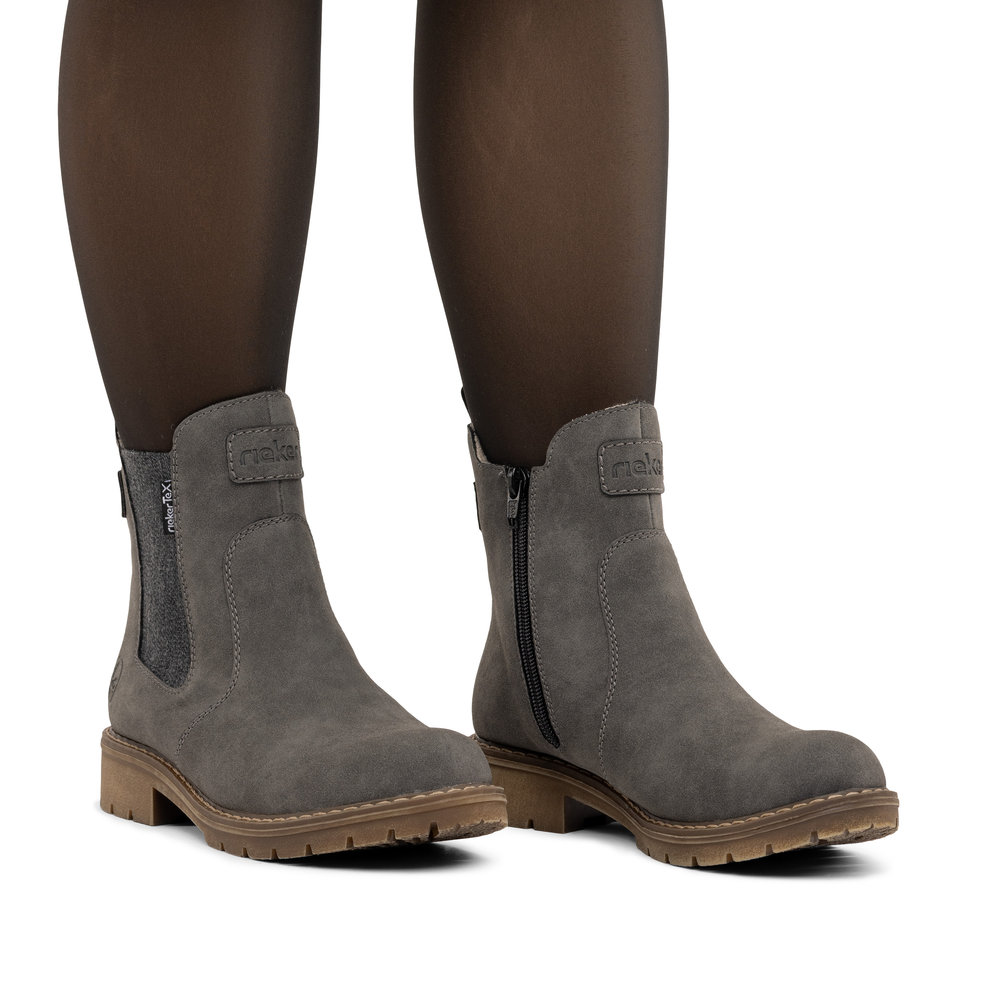 RIEKER Damen Stiefelette Chelsea Boots grau Y9160-45 mit TEX RIEKER Damen Stiefelette Chelsea Boots grau Y9160-45 mit TEX