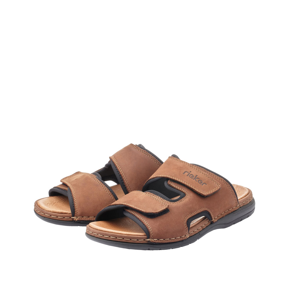RIEKER Herren Pantolette braun 25559-25 echt Leder