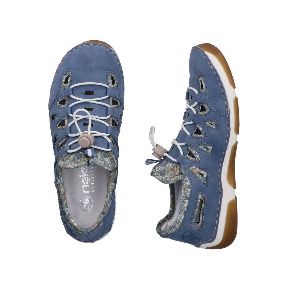 RIEKER Damen Sneaker Slipper blau 55956-10 luftig