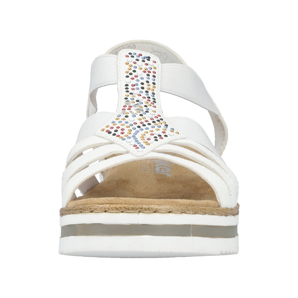 RIEKER Damen Sandale weiß V0240-80 Gummizug