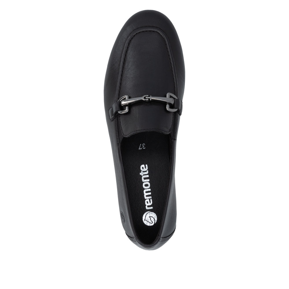REMONTE Damen Loafer schwarz D0K13-00 Leder