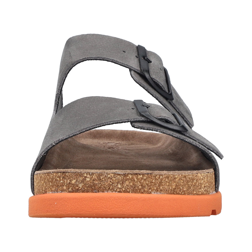 RIEKER Herren Pantolette grau 21190-40 Tieffußbett Leder