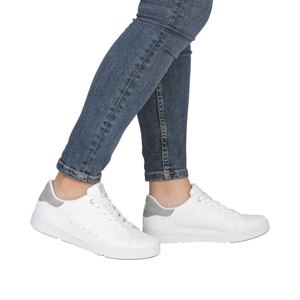 RIEKER Damen Sneaker weiß 41902-80 echt Leder